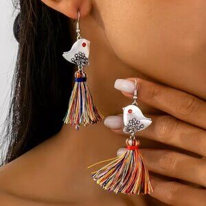 Bird Tassel Bohemian Boho Earrings Z166